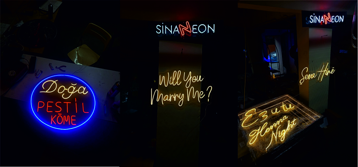 neon yazı burada