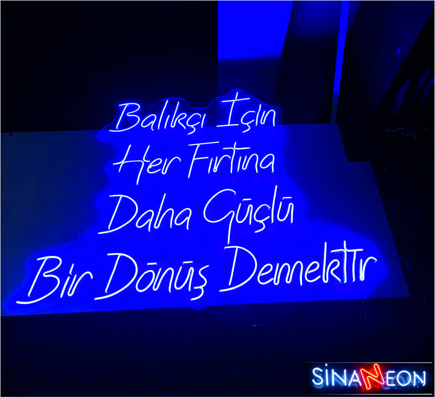 mavi neon led yazı tabela