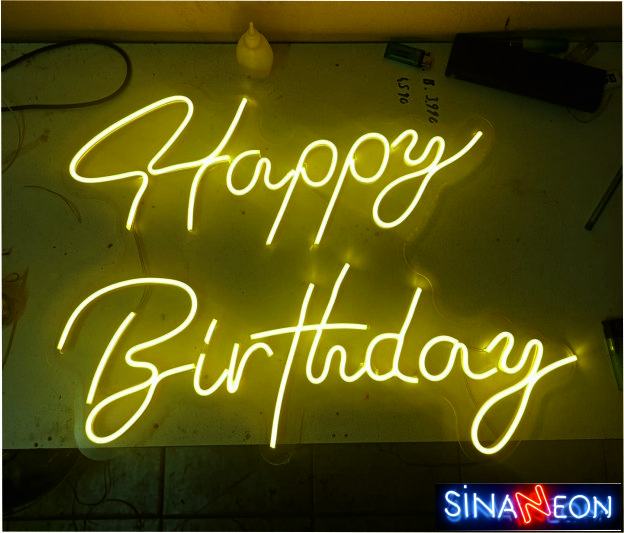 happy birthday led neon tabela